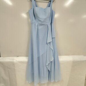 Plus Size 20W Light Blue Formal Dress A-Line Corset Back Midi Prom Wedding guest